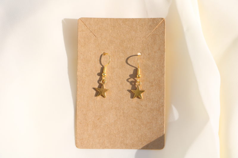 Brincos com estrela dourada